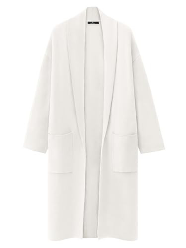 LILLUSORY Women's Oversized Long Cardigan Sweaters 2024 Fall Trendy Coatigan Jackets Knit Business Casual Outfits White | Amazon (US)