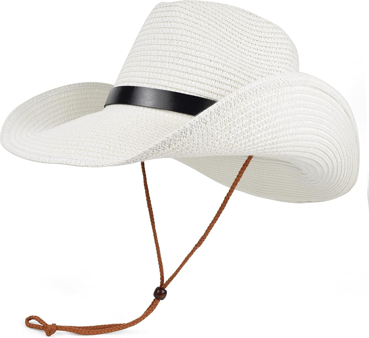 EINSKEY Women's Straw Cowboy Hat Cowgirl Hat, Floppy Sun Hat Wide Birm Fedora Panama Hat for Summ... | Amazon (US)