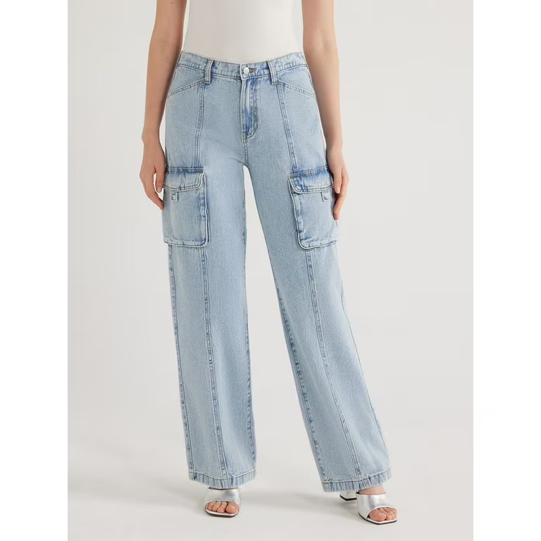 Scoop Women's Low Rise Flare Cargo Jeans, Sizes 0-18 - Walmart.com | Walmart (US)