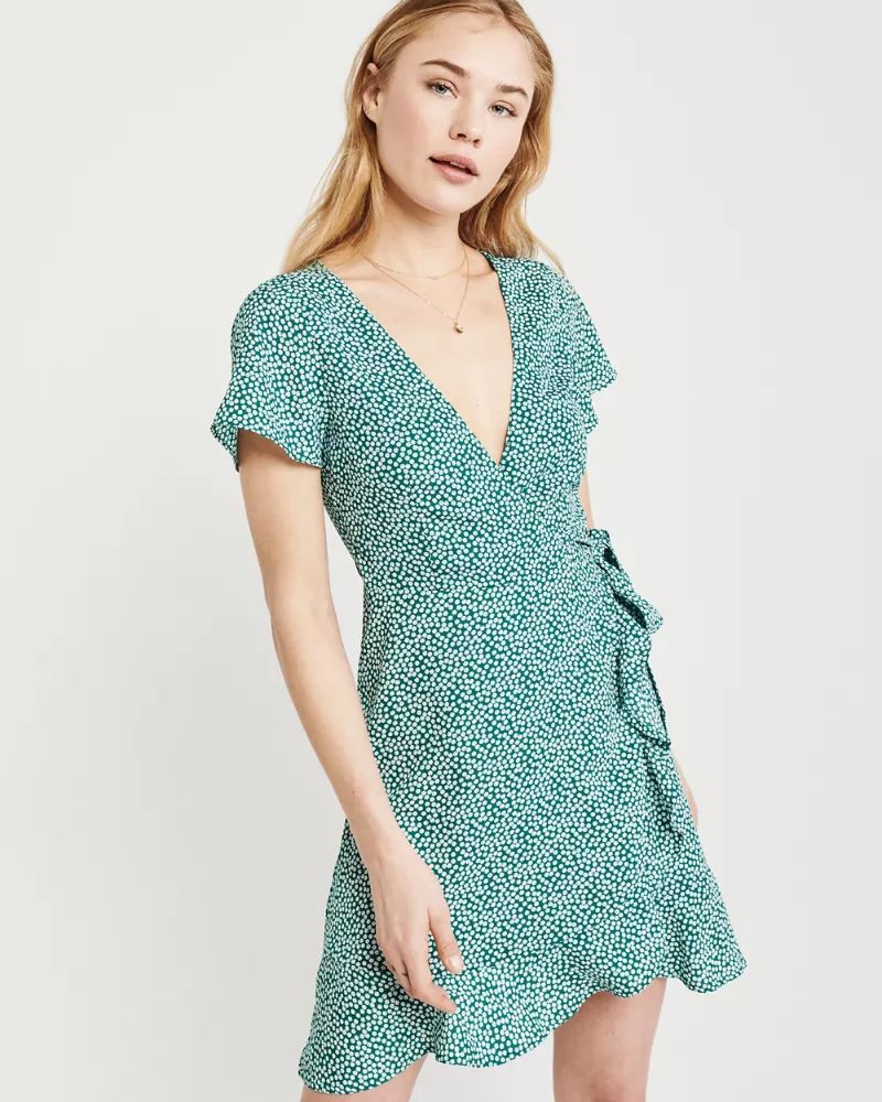 Short-Sleeve Wrap Dress | Abercrombie & Fitch US & UK