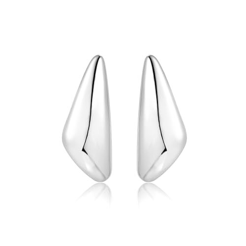 Triangle Silver Dangle Earrings For Women Statement Earrings Large Minimalist Geometric Chunky Exaggerated Stud Earring For Women Trendy | Amazon (US)