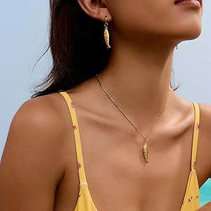 Beach Charm Necklaces Gold Silver Fish Drop Necklace for Women Dainty Beach Jewelry | Amazon (US)
