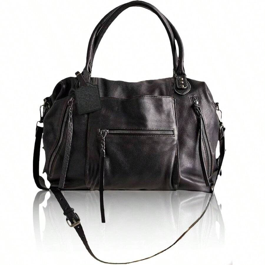 Women's Large Tote Bag City Tote Bag Fall Purse With Zipper Women Vegan Leather Hobo Handbags Wit... | SHEIN