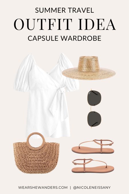 Summer travel capsule wardrobe outfit

// summer travel capsule outfit, vacation outfit, resort wear, travel outfit, summer outfit, beach outfit, pool outfit, resort outfit, brunch outfit, white dress, mini dress, summer dress, spring dress, wrap dress, straw hat, straw boater hat, beach hat, round sunglasses, woven tote bag, woven beach bag, strappy sandals, Abercrombie, Revolve, Quay, Amazon fashion, Wear She Wanders, wearshewanders.com, Nicole Neissany (4.11)

#LTKfindsunder50 #LTKstyletip #LTKtravel #LTKshoecrush #LTKfindsunder100 #LTKSeasonal #LTKitbag #LTKsalealert