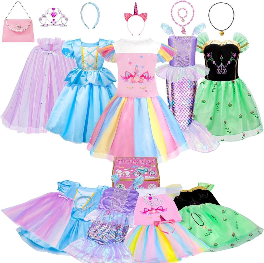 Meland Princess Dress Up - Dress Up Clothes for Girls with Toys,Christmas Birthday Gift for Toddl... | Amazon (US)