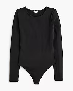 Long-sleeve stretch cotton-blend bodysuit | J.Crew Factory