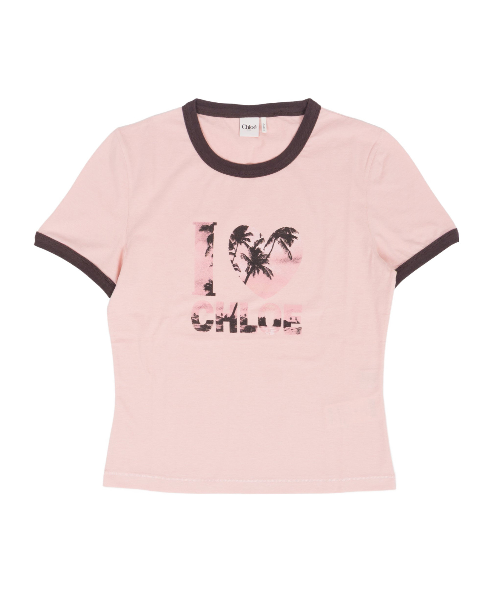 Chlo\u00e9 Palm Tree Printed Crewneck T-Shirt | Senser US