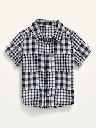 Short-Sleeve Gingham Shirt for Toddler Boys | Old Navy (US)