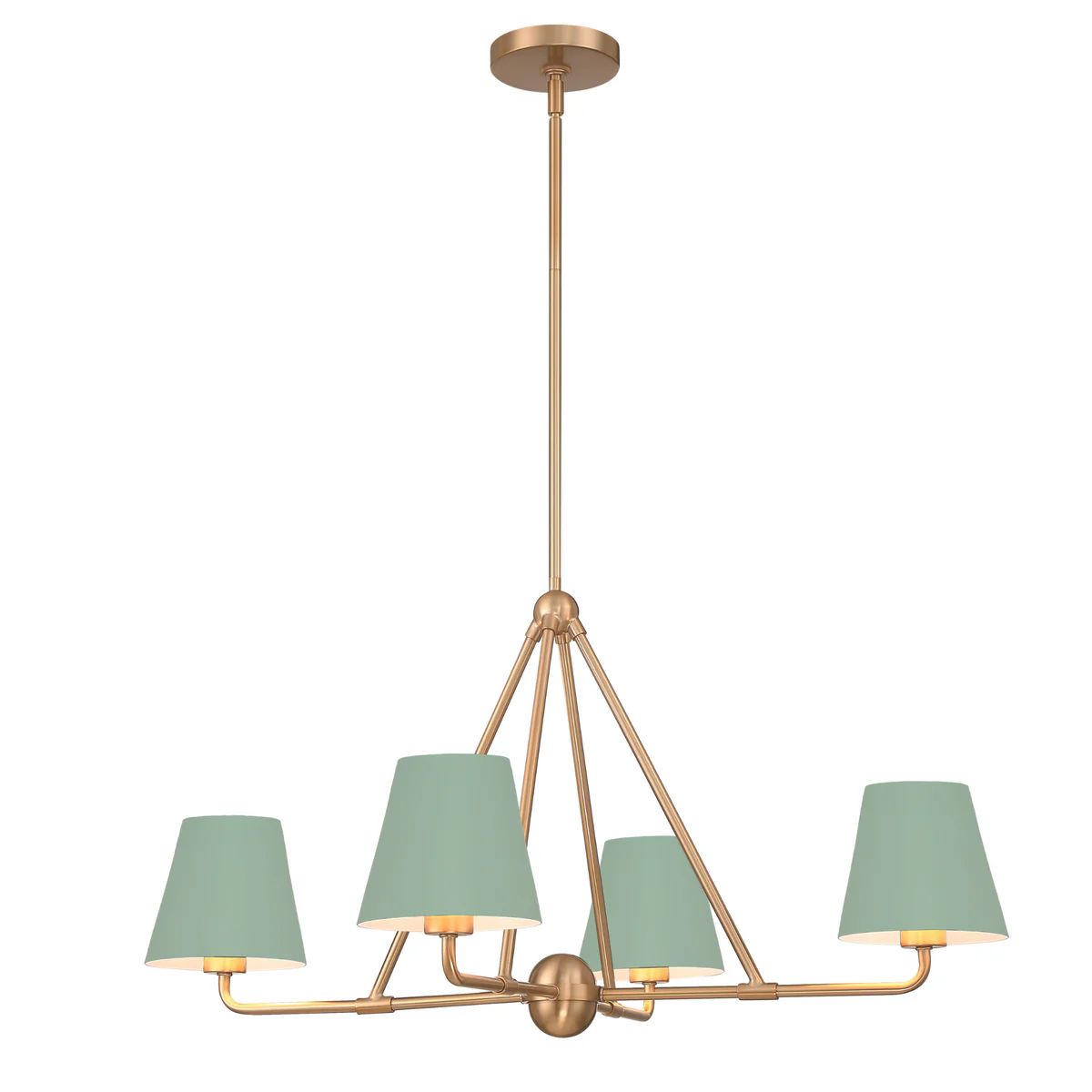 Xavier 4 Light Chandelier in Sage Green | The Well Appointed House, LLC