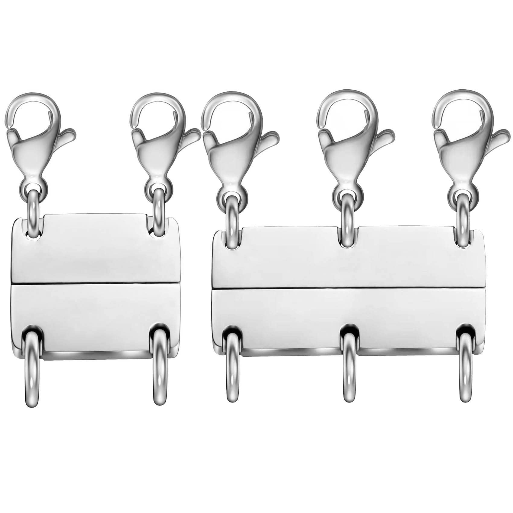 Amazon.com: Layering Magnetic Necklace Clasp,18 K Gold and Silver Separator for Stackable Necklac... | Amazon (US)