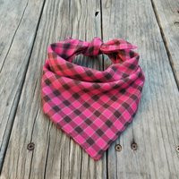 Pink Plaid Dog Bandana Handmade Cotton Buffalo Style | Etsy (US)