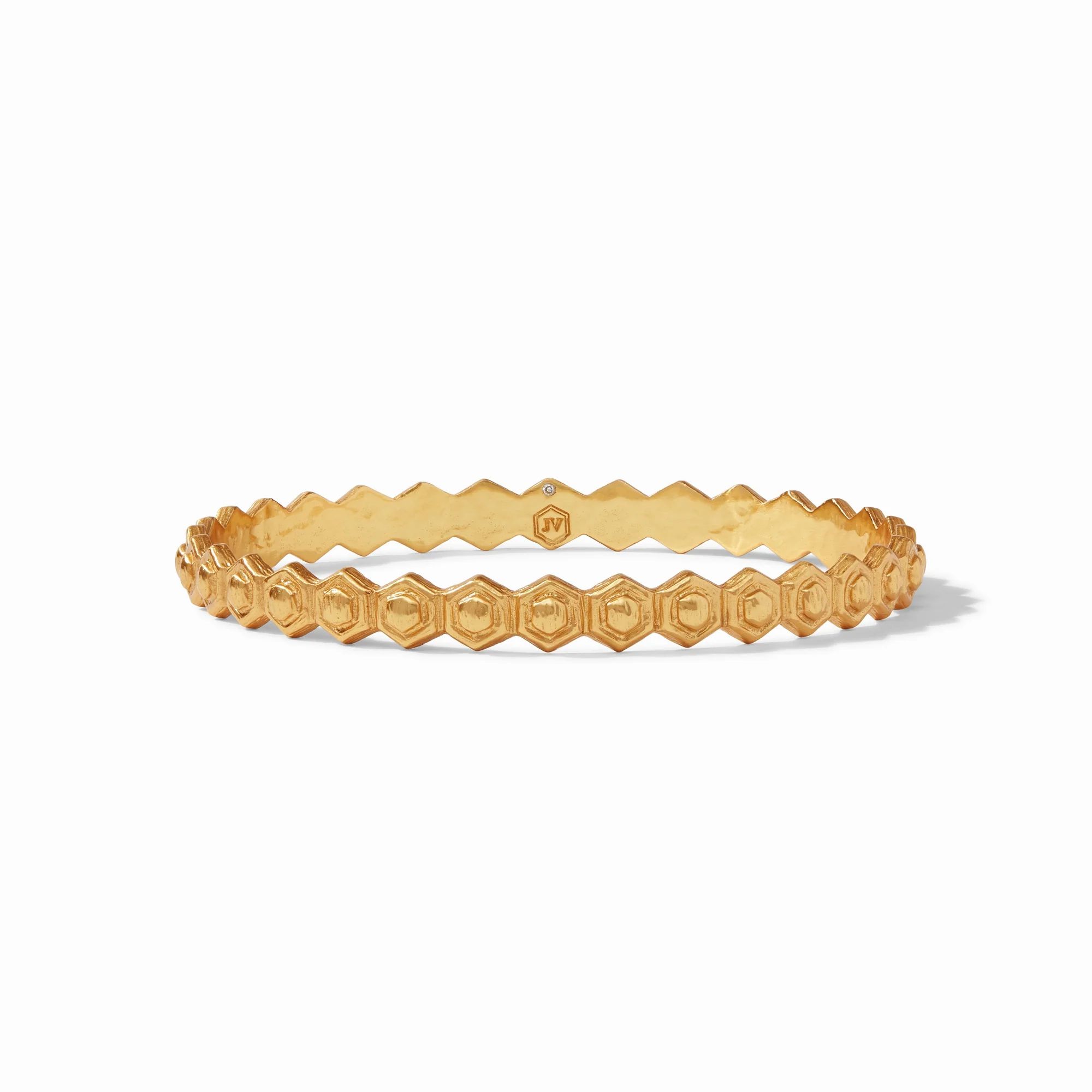 Palladio Gold Hexagon Bangle Bracelet | Julie Vos | Julie Vos