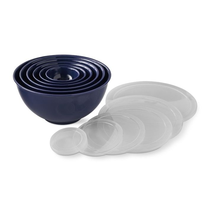 Melamine Mixing Bowls with Lid, Set of 6, Navy | Williams-Sonoma