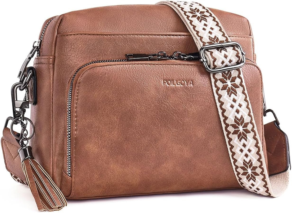 POIUGOYA Crossbody Purses for Women Trendy,Vegan Leather Medium Crossbody Bag,Women's Crossbody T... | Amazon (US)