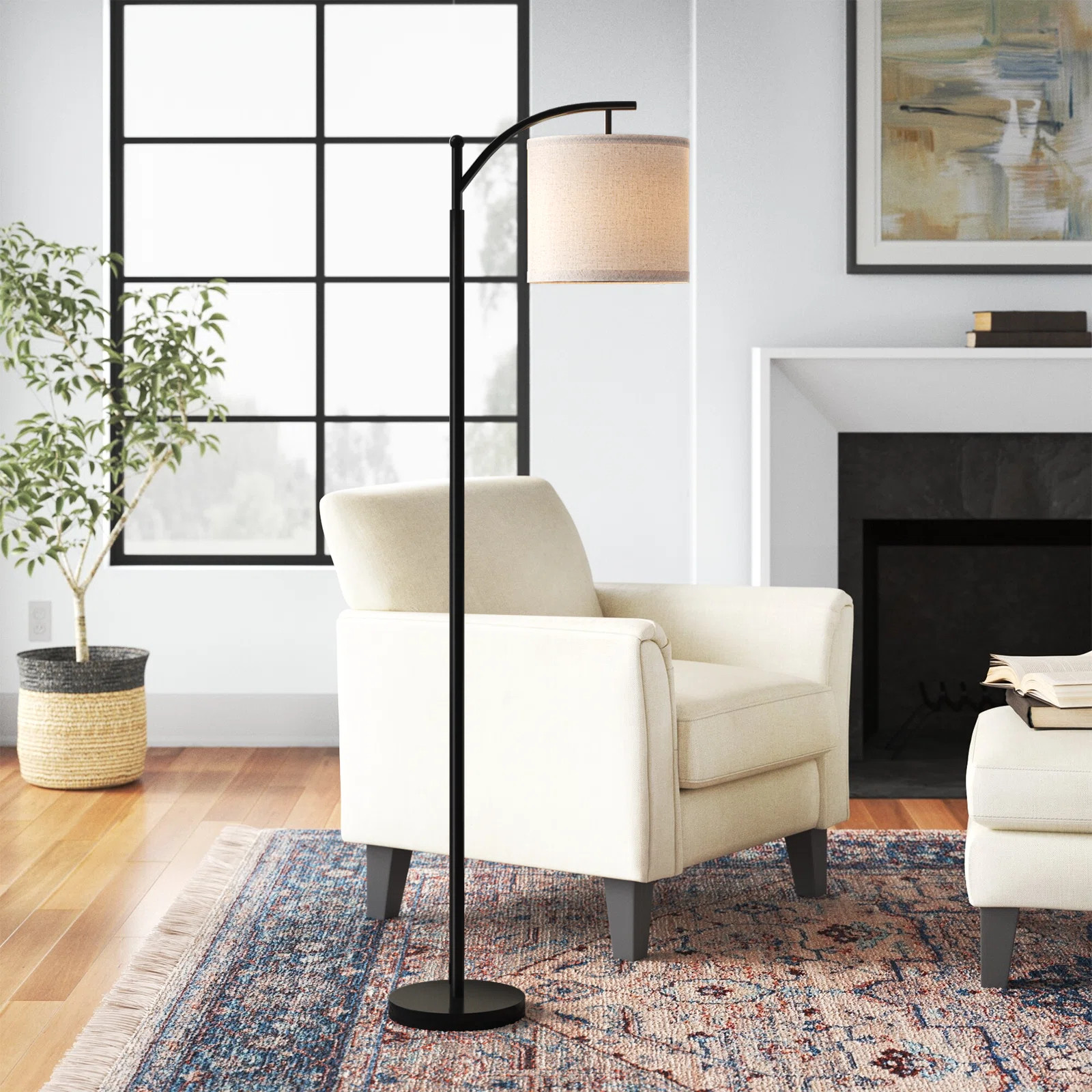 Barbour 62'' Polished Arched Floor Lamp | Wayfair North America