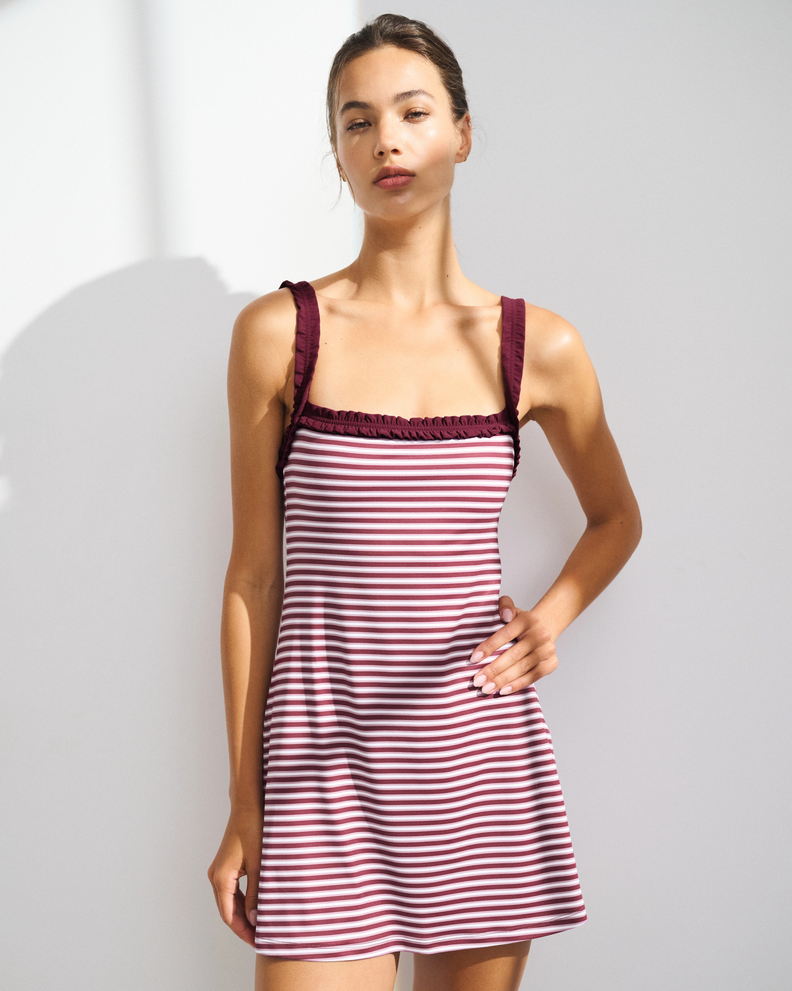 YPB studioFLEX Scrunchie Strap Mini Dress | Abercrombie & Fitch (US)