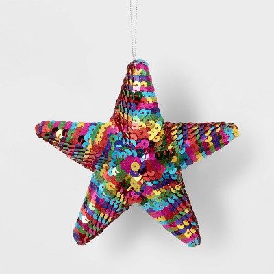 Sequined Star Christmas Tree Ornament Rainbow - Wondershop™ | Target