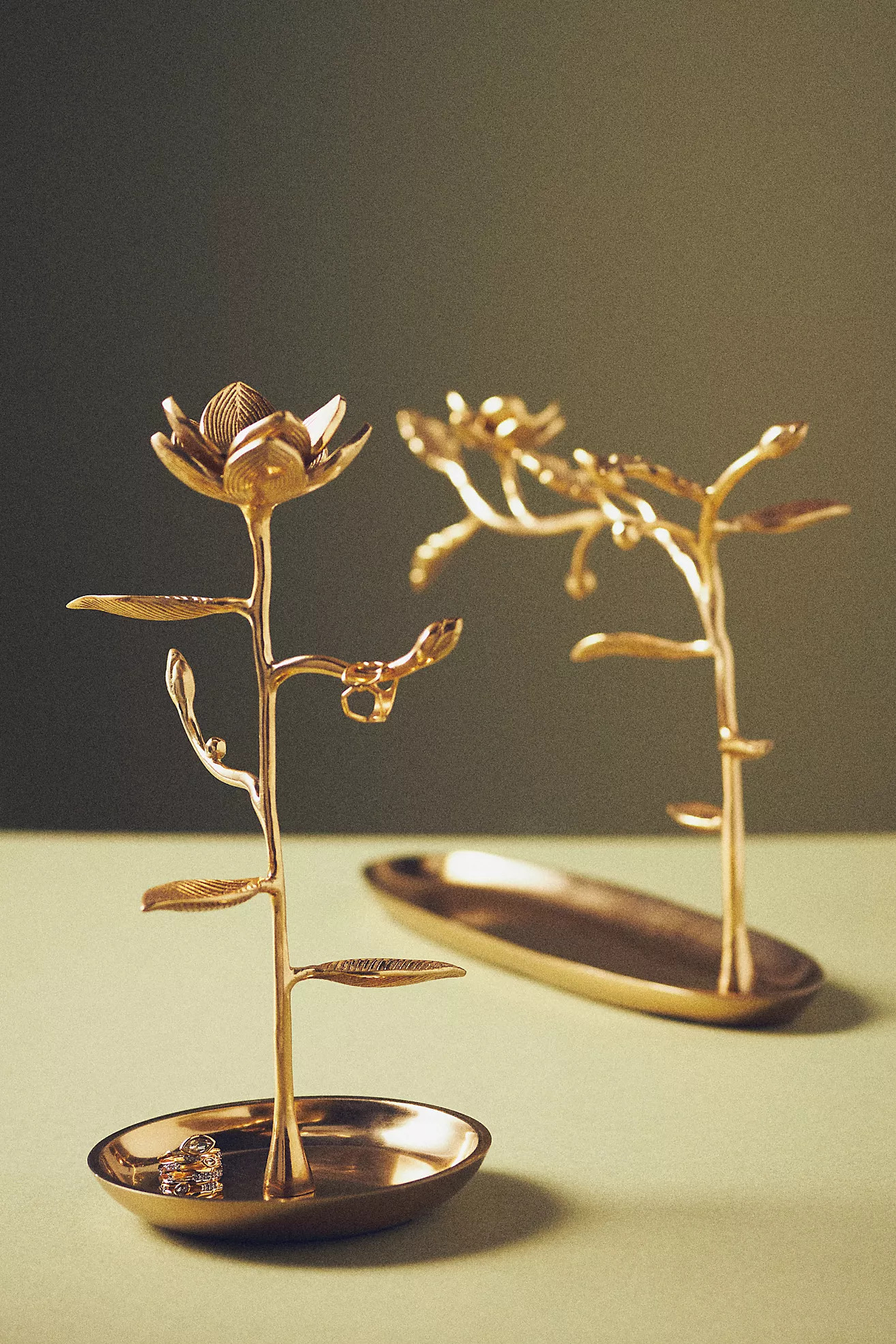Mina Floral Gold Metal Jewelry Stand | Anthropologie (US)