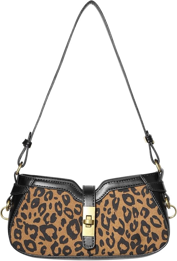 Ayliss Leopard Shoulder Purses for Women X-Small Leopard Print Purse Crossbody Vegan Leather Clut... | Amazon (US)