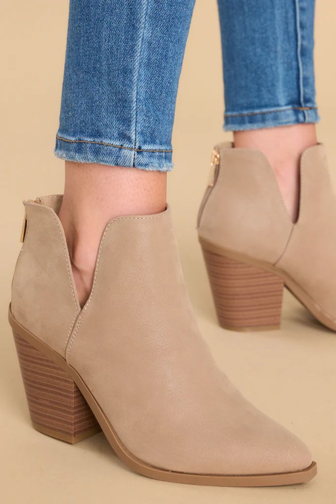 The Big Show Taupe Ankle Booties | Red Dress 