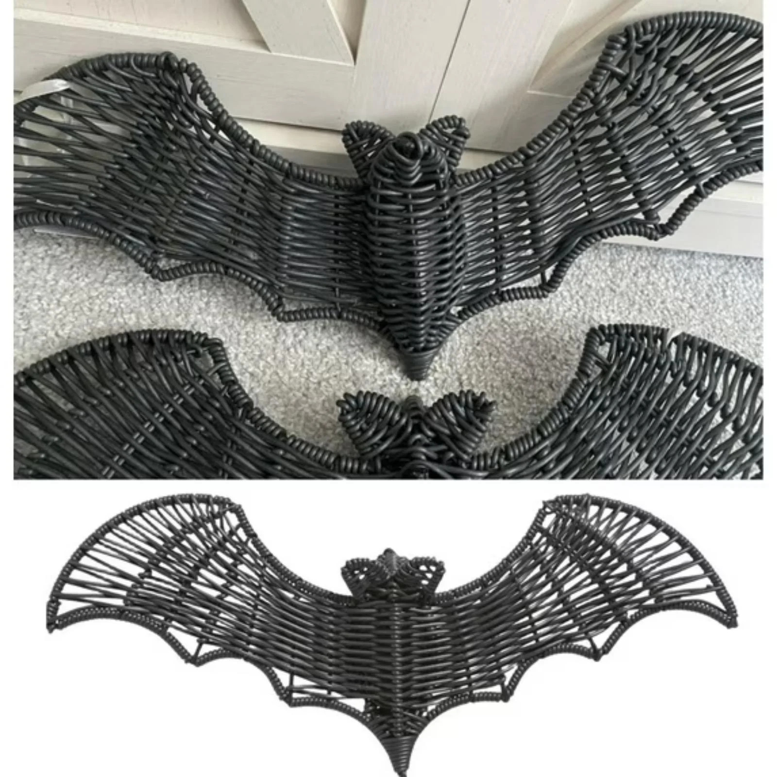 1 Pack Halloween Rattan Bat Decorations Black Woven Bats for Hanging in The Tree, Porch, Yard, La... | Walmart (US)