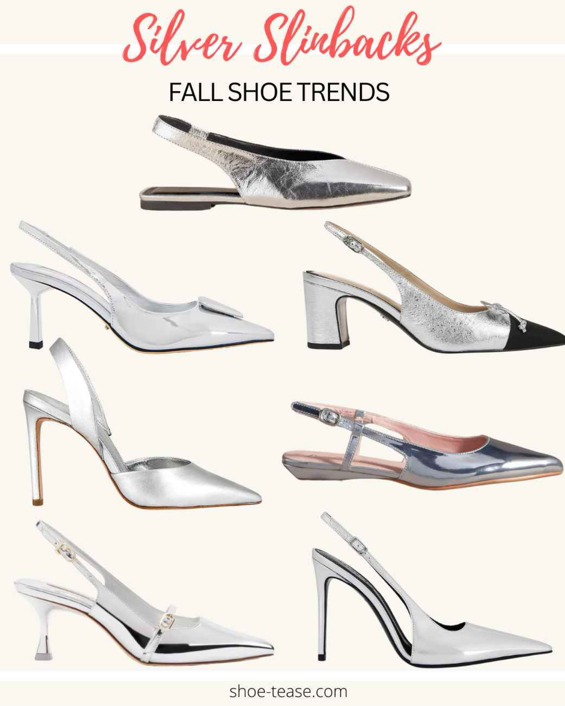 Fall 2024 shoe trends - silver slingback pumps 

#LTKShoeCrush