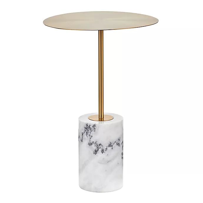 LumiSource® Symbol Accent Table in Gold/White Marble | Bed Bath & Beyond | Bed Bath & Beyond