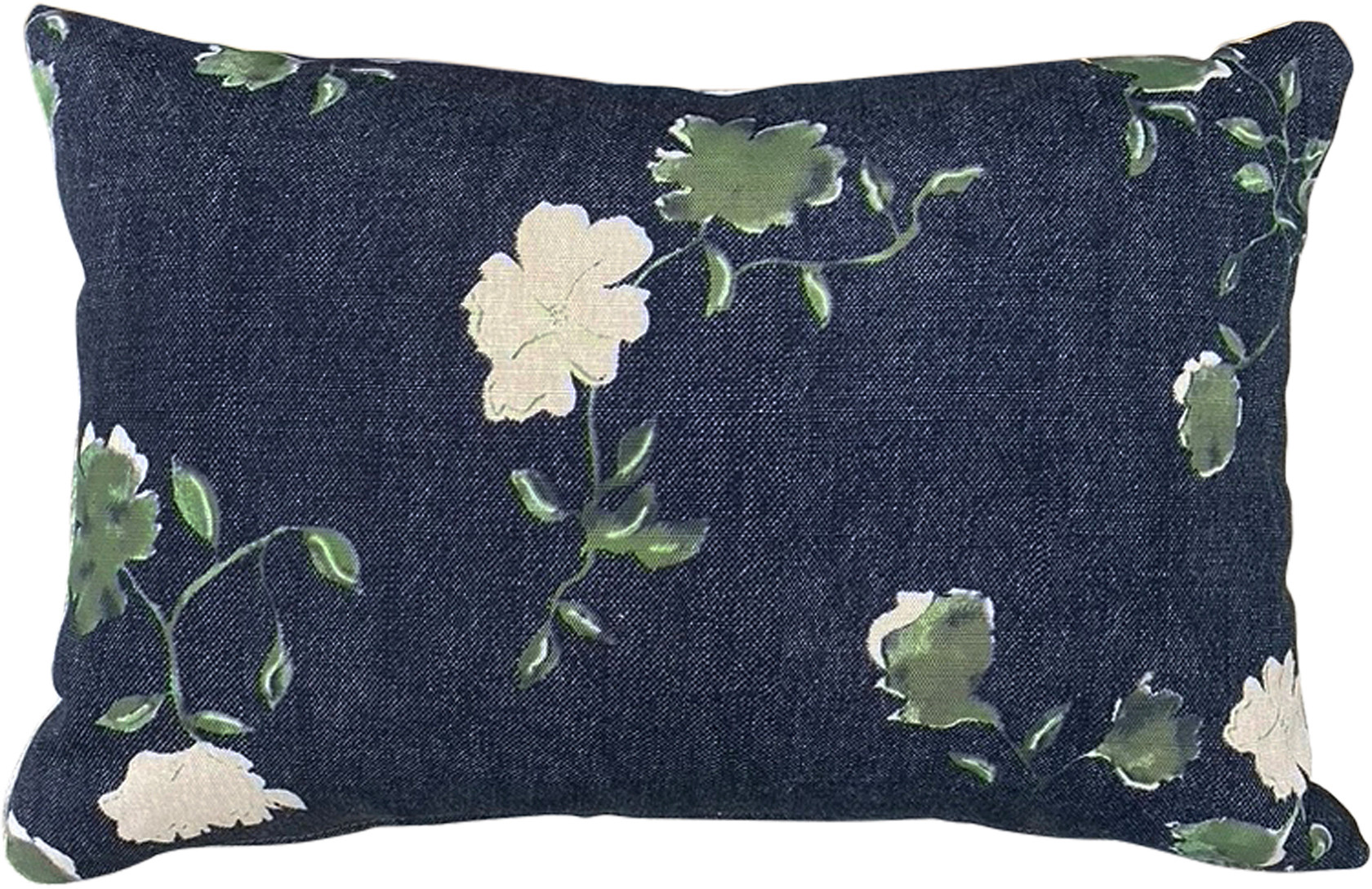 Flora Outdoor 14x20 Lumbar Pillow, Navy | One Kings Lane