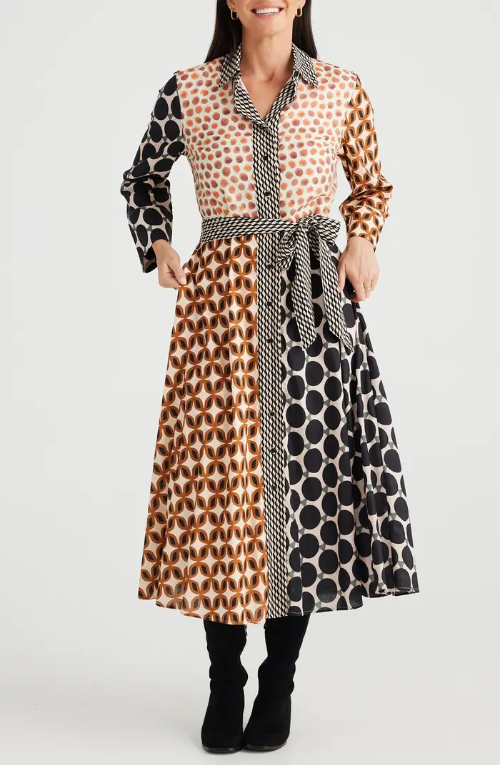 Brave+True Lucy Mixed Print Long Sleeve Maxi Dress | Nordstrom | Nordstrom
