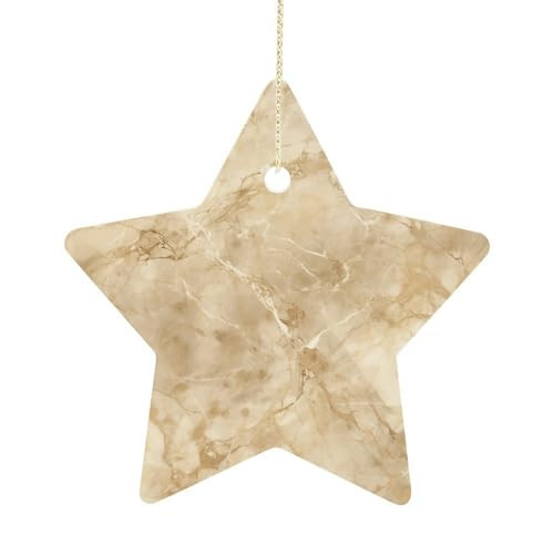 Light Beige Marble Star Ornaments Cute Christmas Tree Decorations Winter Star Hanging Pendants Christmas Ornaments for Party Supplies Holiday Home Party Decor Indoor | Amazon (US)