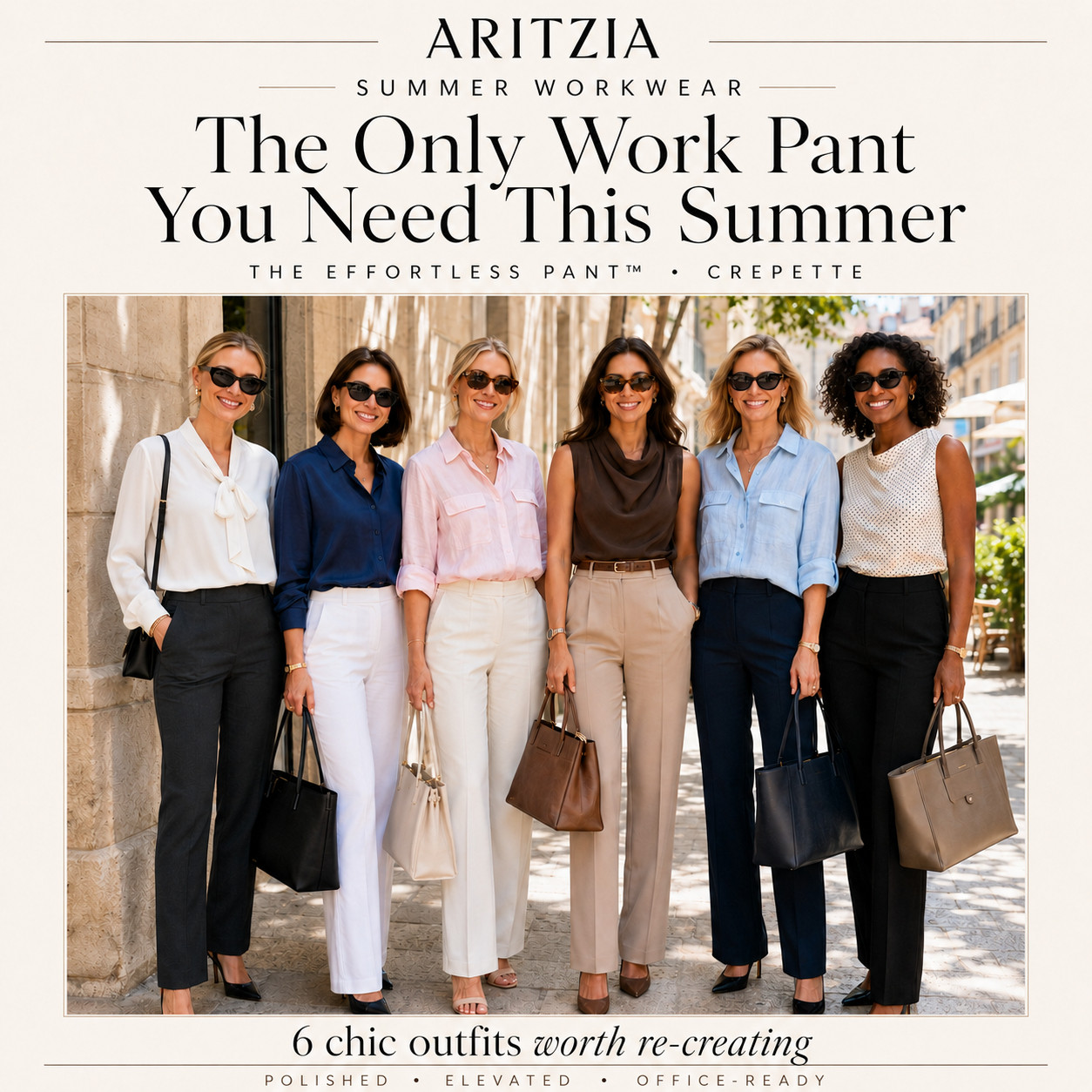 @Aritzia Summer Workwear | The Effortless Pant - Crepette & Wear to Work Tops ☀️ 

The Aritzia Pant That Closes the Outfit!!

I did the digging for you, and this is the Aritzia summer workwear formula that makes getting dressed feel effortless, polished, and expensive without needing a closet full of complicated pieces. 

The Effortless Pant in Crepette is one of those rare work pants that actually earns the hype — tailored, flattering, lightweight-looking, office-ready, and easy to wear on repeat when you want to look instantly more put together.

What makes this such a smart buy is the versatility (!!)

The pants come in SO many colors and multiple size options including Regular, Short, and Tall, so you can find the fit and shade that actually works for your wardrobe. 

Every shirt in this edit is from Aritzia’s Wear to Work category too, which means you can mix and match the tops and pants to create endless polished outfits for summer office days, business casual looks, meetings, travel work trips, client lunches, elevated everyday outfits, and desk-to-dinner plans.

If you’ve been looking for the one work pant that makes your whole closet easier to style, this is the piece I’d build around first. 

Pair it with blouses, button-downs, sleeveless tops, belts, sunglasses, flats, heels, sandals, or a structured tote and it instantly gives that clean, intentional, “she has her life together” workwear vibe. 🤍

📌 SAVE this before you buy another random pair of work pants — these are the Aritzia pants you’ll actually want in multiple colors once you realize how many outfits they create.

↓ Everything is linked!

#LTKSaleAlert #LTKWorkwear #LTKTravel