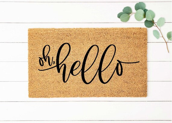 Oh Hello Doormat Hello Welcome Mat Housewarming Gift Cute | Etsy | Etsy (US)
