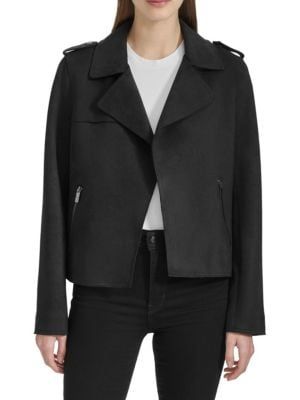 Drape Front Suede Jacket | Saks Fifth Avenue OFF 5TH