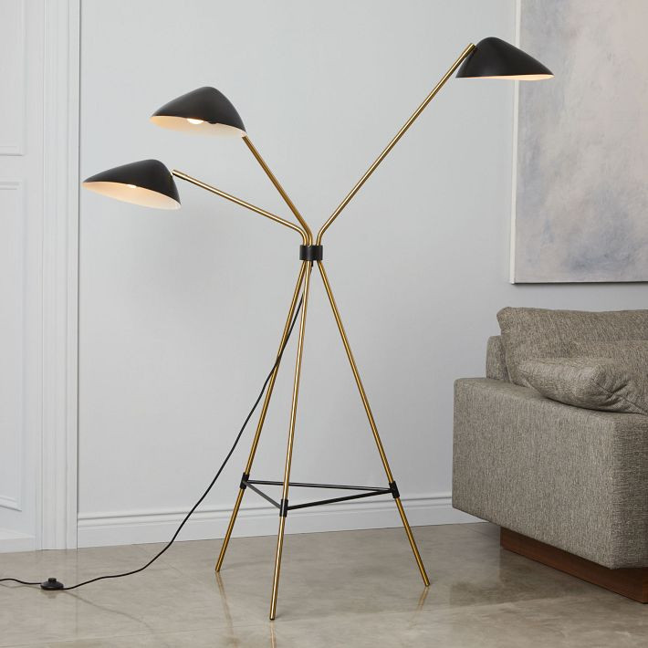 Curvilinear Mid-Century 3-Light Floor Lamp (68") | West Elm (US)