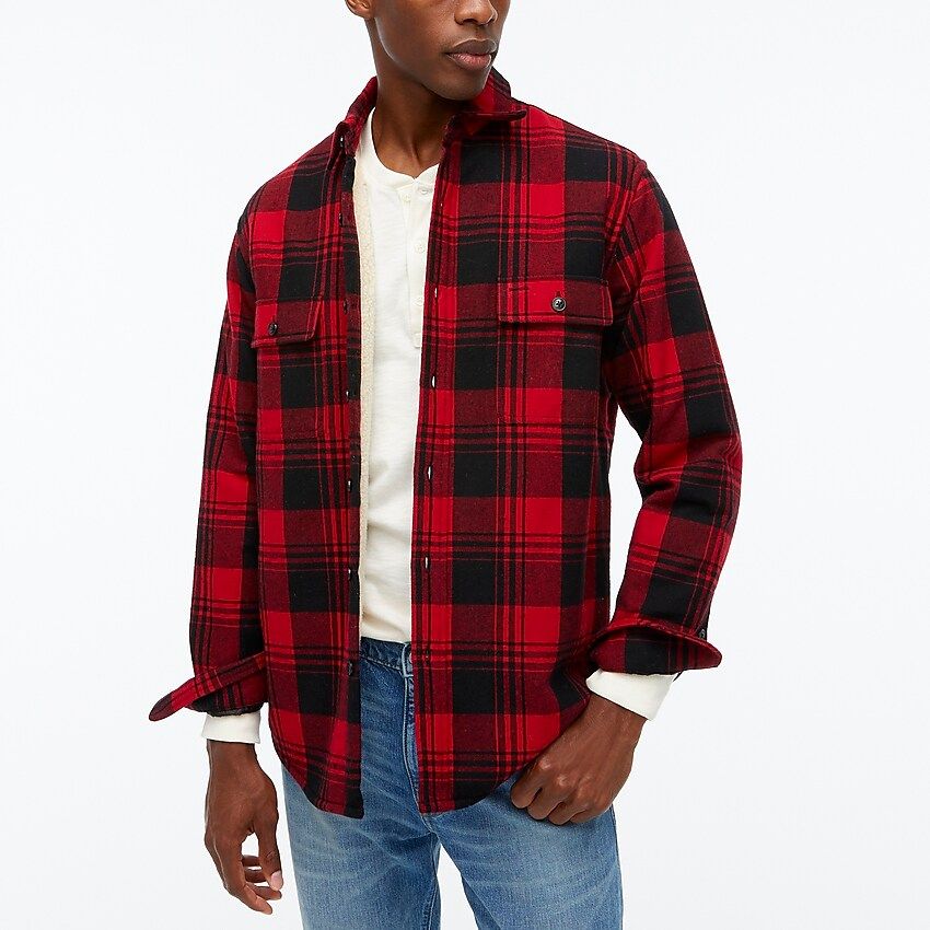 Sherpa-lined flannel jacket | J.Crew Factory