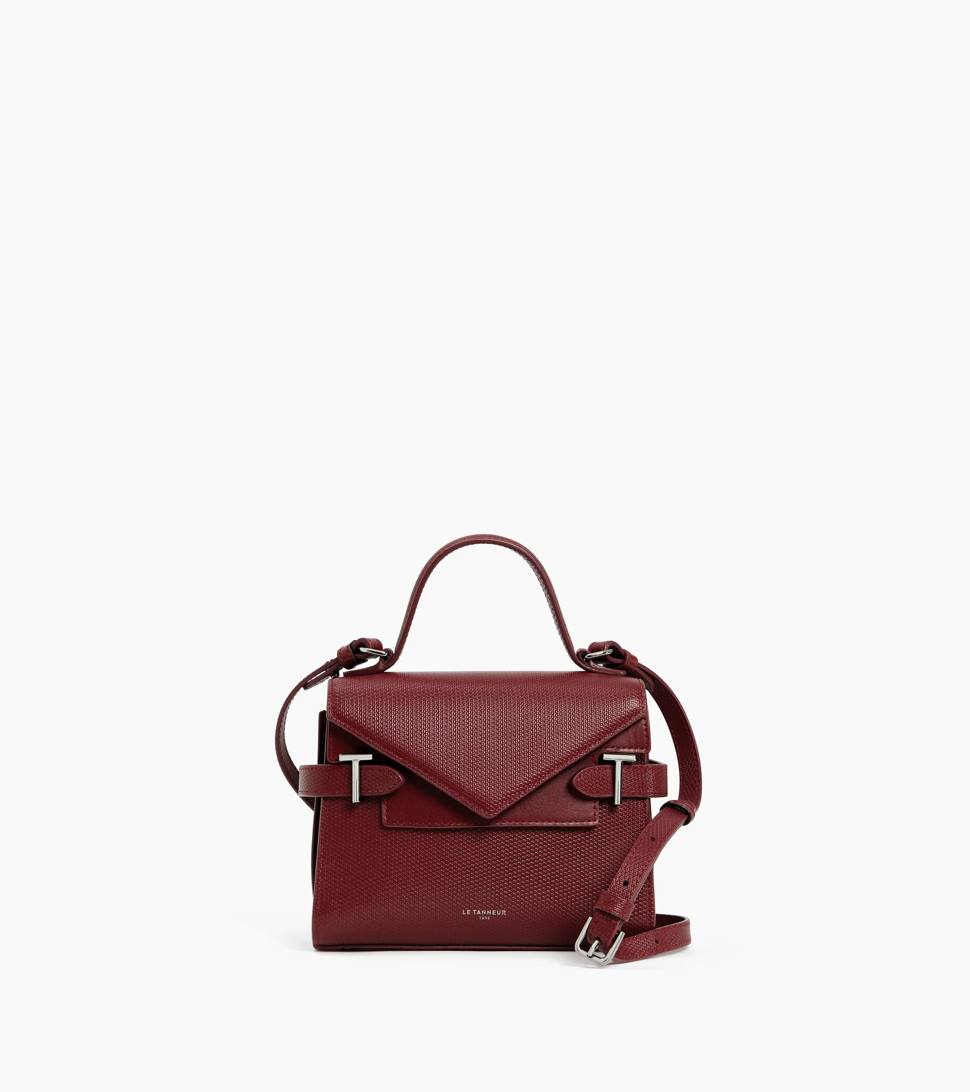 Emilie small handbag with double flap in t-signature leather | Le Tanneur