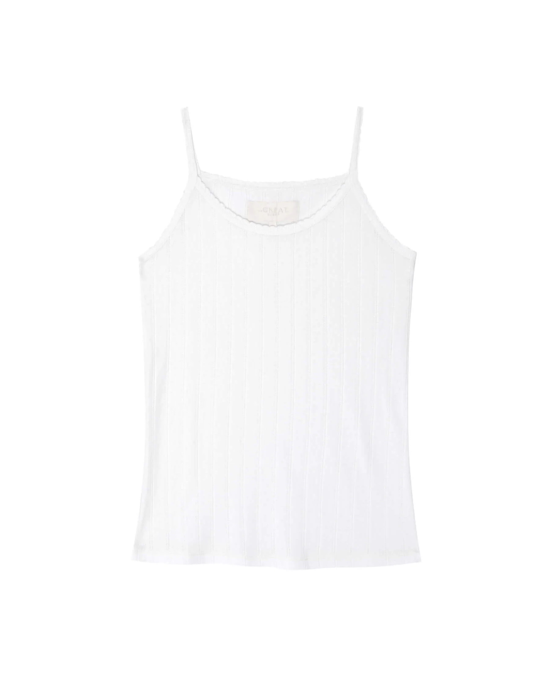 The Pointelle Scallop Sleep Tank. | THE GREAT.