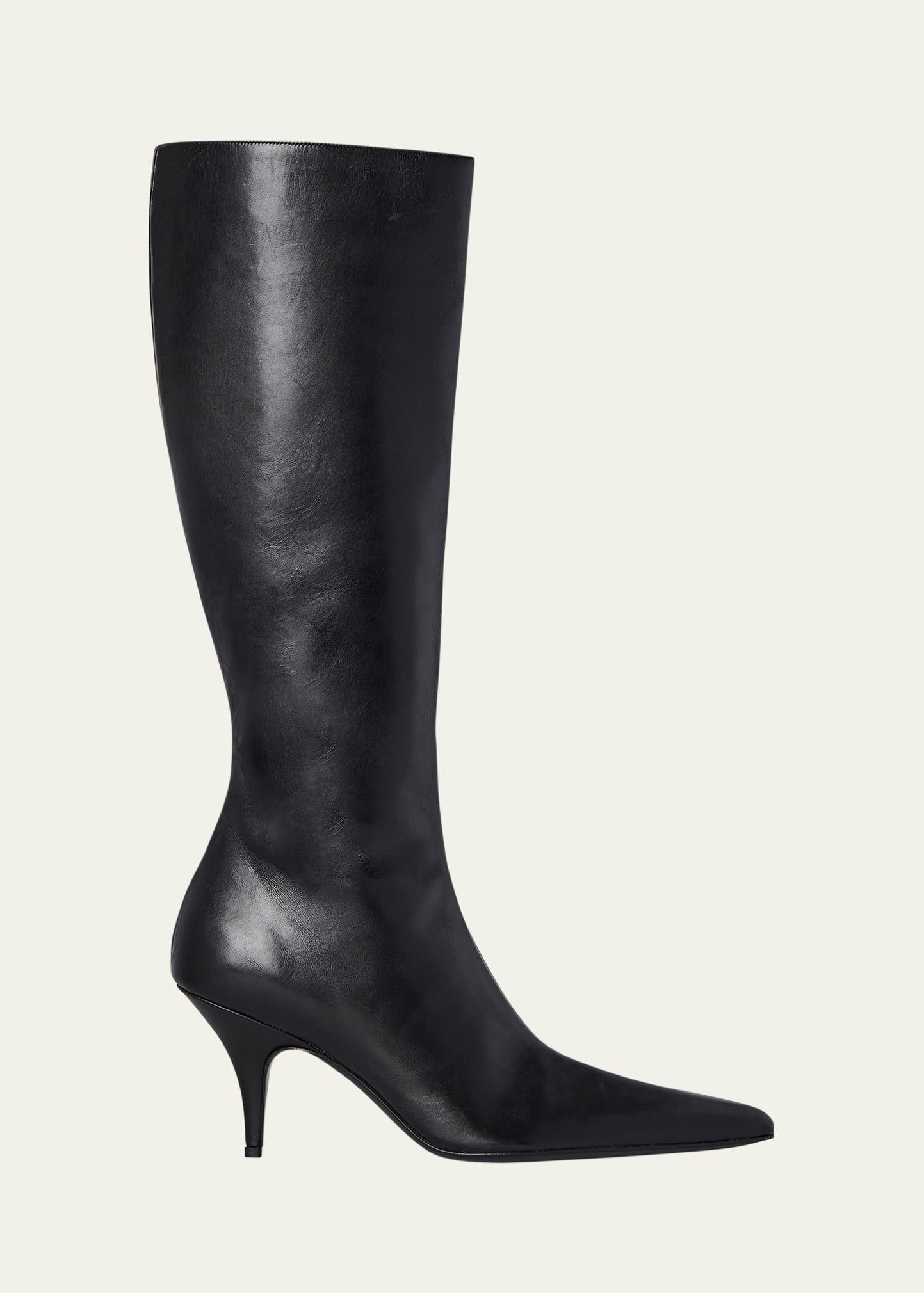 THE ROW Sling Leather Stiletto Mid Boots | Bergdorf Goodman