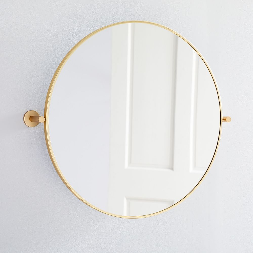 Metal Frame Pivot Round Wall Mirror - 24&quot; | West Elm (US)
