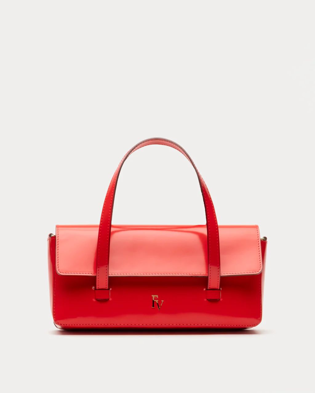 Small Slim Tote Spazzolato Red | Frances Valentine