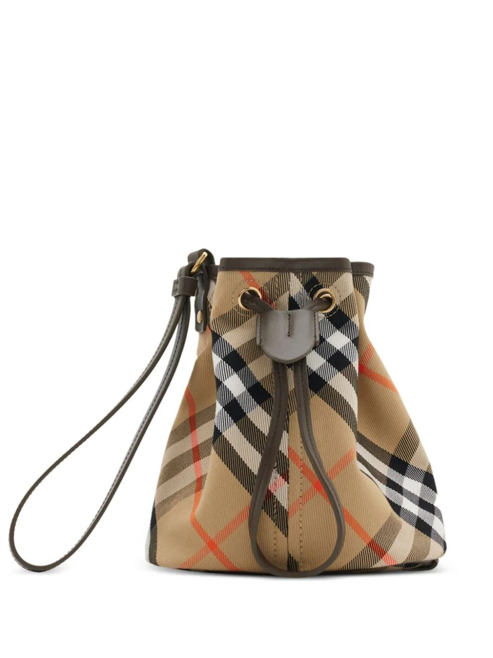 Burberry Check drawstring mini bag - Neutrals | Farfetch Global