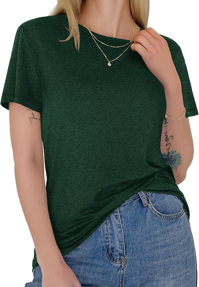 GAYHAY T Shirts for Women - Short Sleeve Spring Summer Tops Soft Basic Tees Beach Vacation Clothe... | Amazon (US)
