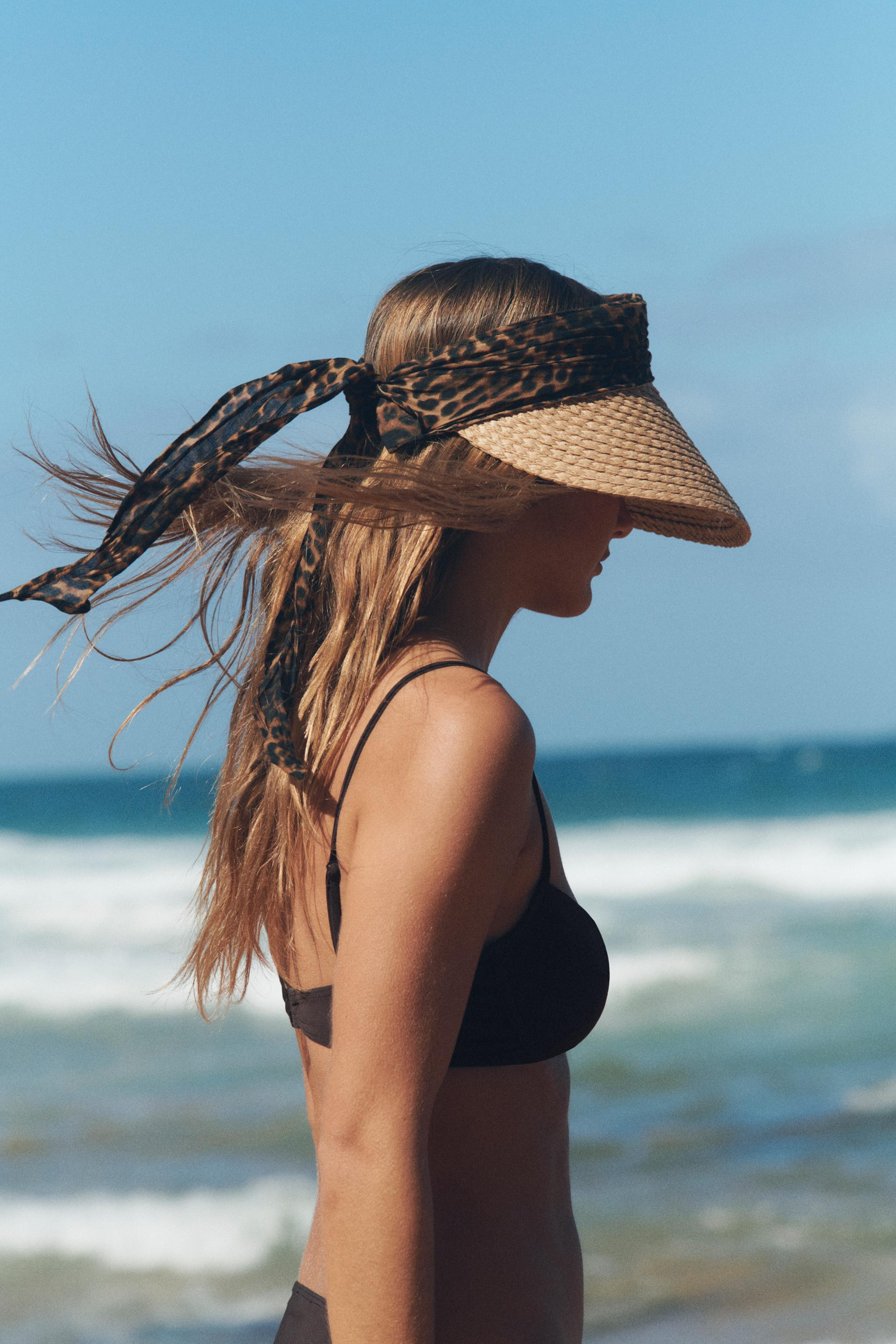 ANIMAL PRINT SCARF BRAIDED VISOR | Zara US