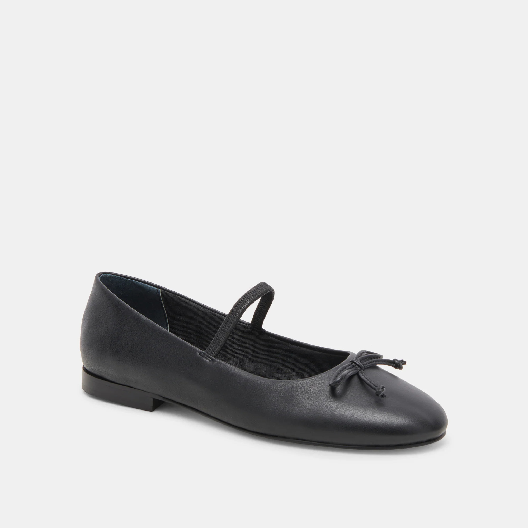 CARIN BALLET FLATS BLACK LEATHER | DolceVita.com
