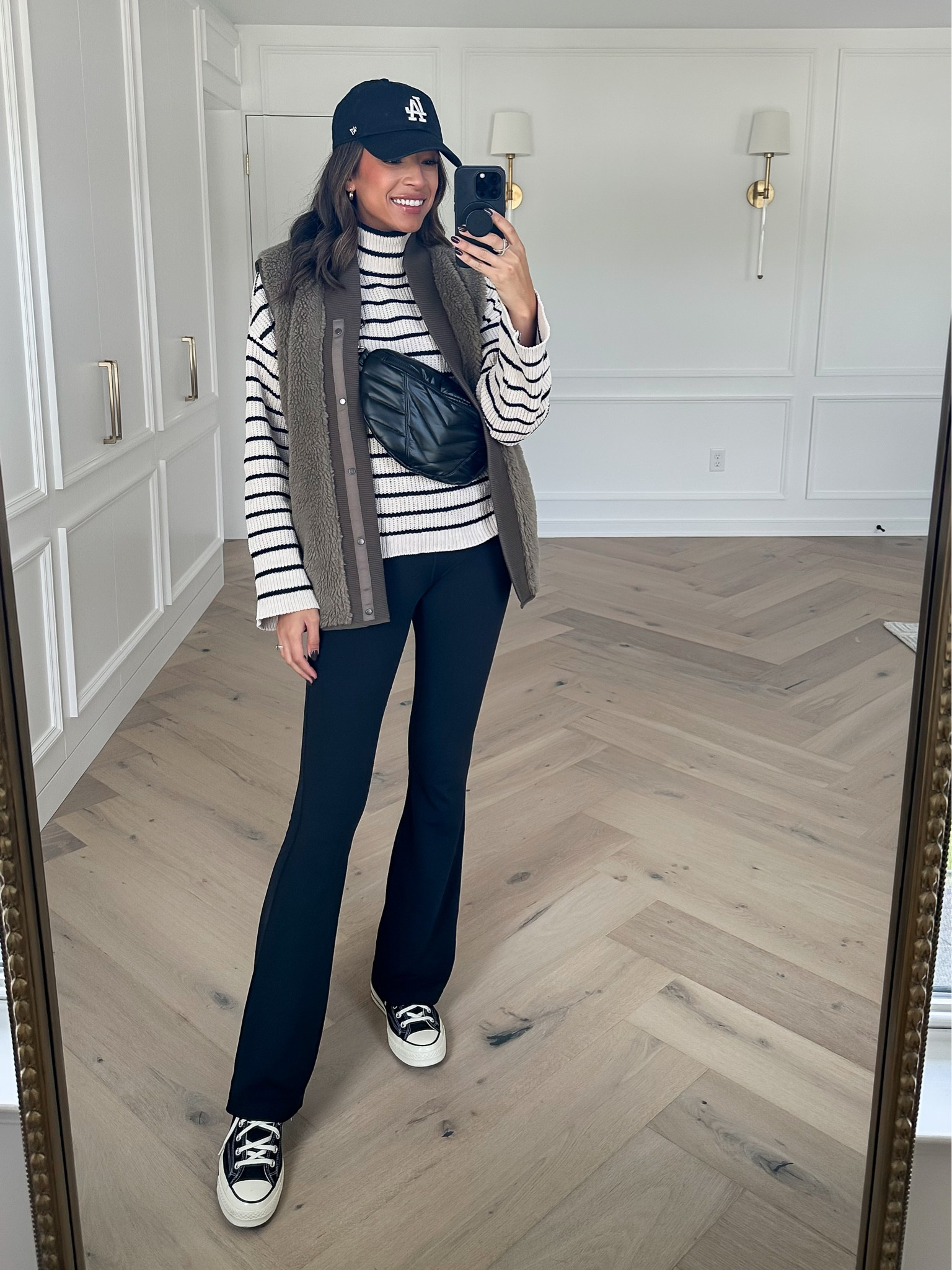 Casual fall outfit for errands today! Size Small striped sweater (super soft chenille material), size Small reversible Sherpa vest, size 4 lululemon groove flares 






Comfy casual outfit, Airport outfit, travel outfit, athleisure outfit, fall outfit

#LTKfindsunder100 #LTKstyletip #LTKtravel
