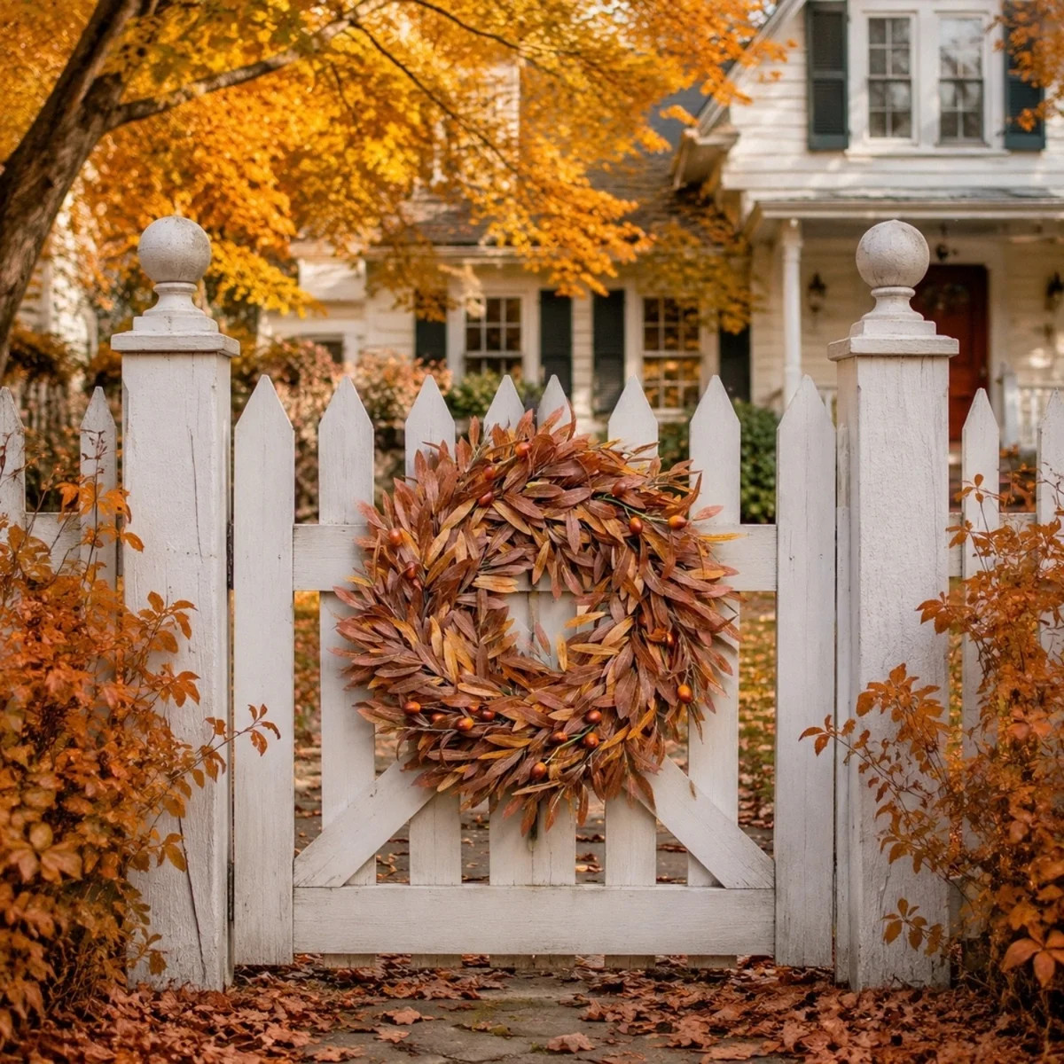 24" Eucalyptus Wreath for Front Door - Autumn Large Artificial Eucalyptus Outdoor Wreath for Porc... | Wayfair North America