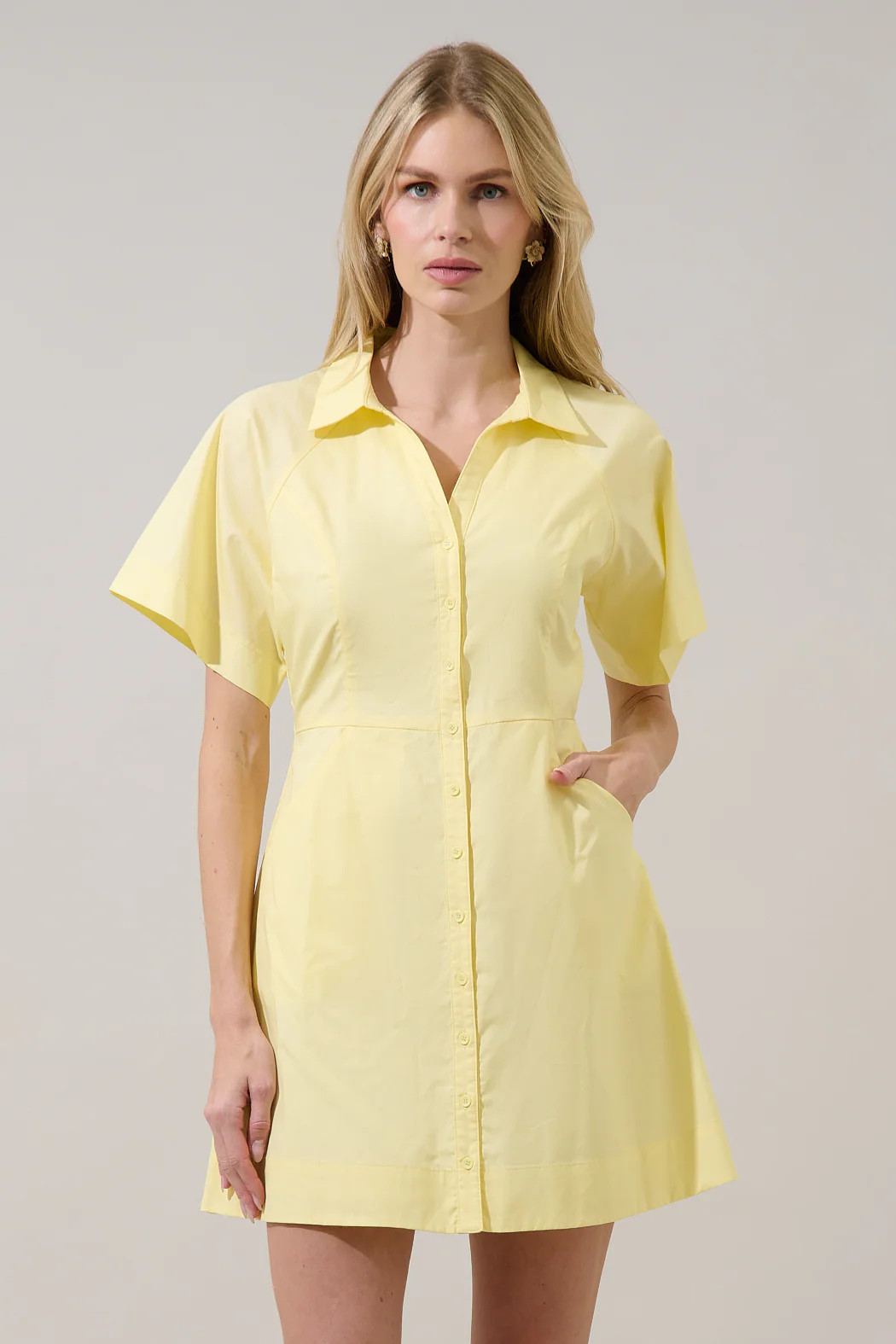 Durella Button Down Mini Dress | Sugarlips