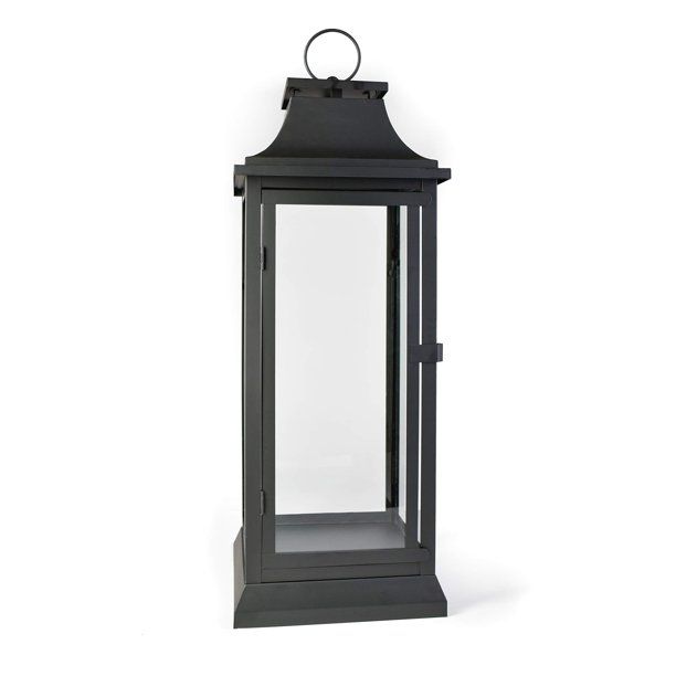 Serene Spaces Living Black Hurricane Lanterns with Clear Glass Panels, 15" Tall and 5" Diameter -... | Walmart (US)