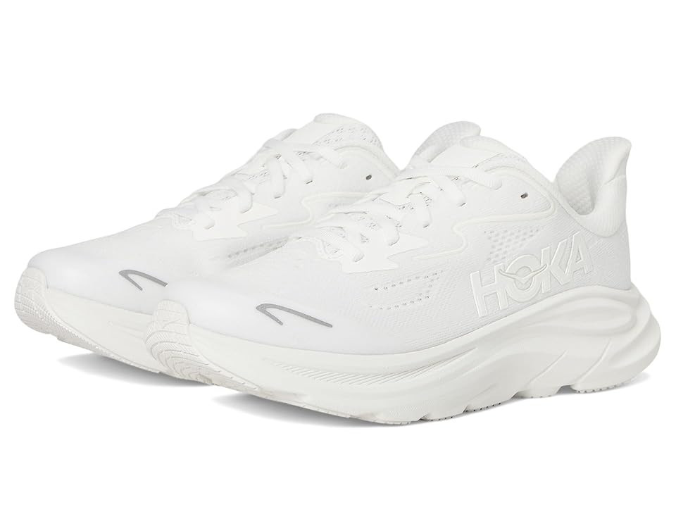 Hoka Kids Clifton 10 (Big Kid) Kids Shoes White/White : 5.5 Big Kid M, Textile | Zappos