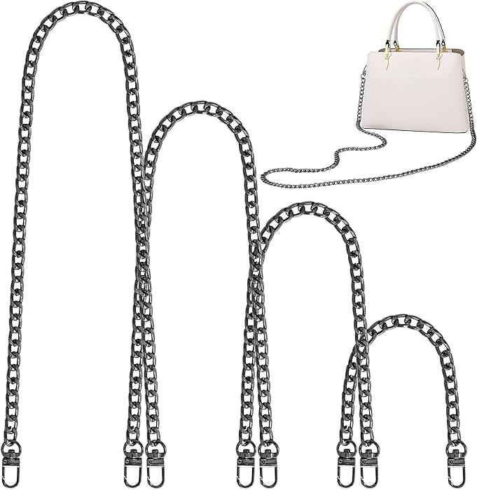 4 Sizes Flat Purse Chain Strap Crossbody Bag Replacement Strap with Metal Buckles(47.2/31.5/15.7/... | Amazon (US)